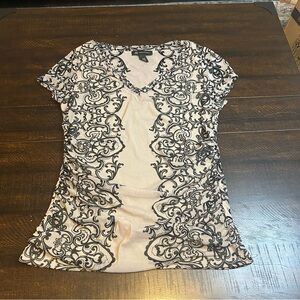 Y2K  Black and Cream Women's Top